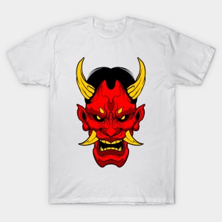 red oni mask golden fang T-Shirt